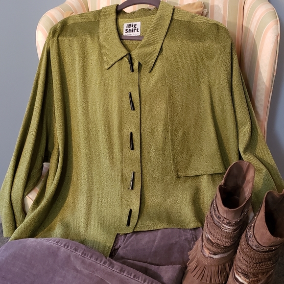 Vintage Lagenlook Aysemetrical Art to Wear Big Shirt Cape Drape Carole Thomkins - Picture 11 of 15